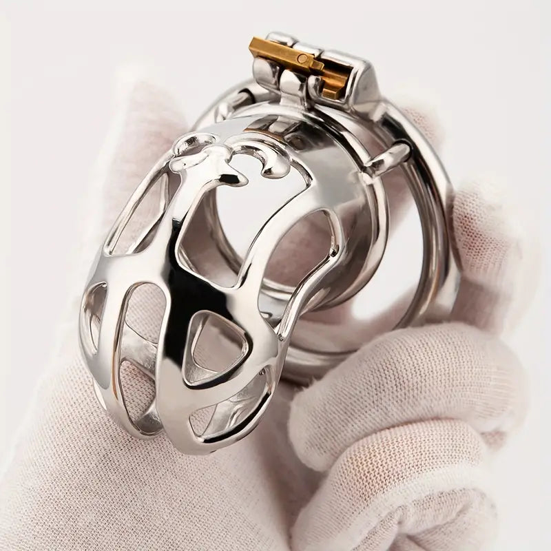 Stainless Steel Chastity Cage For Men Adult BDSM Sex Toy With Pubic Ring