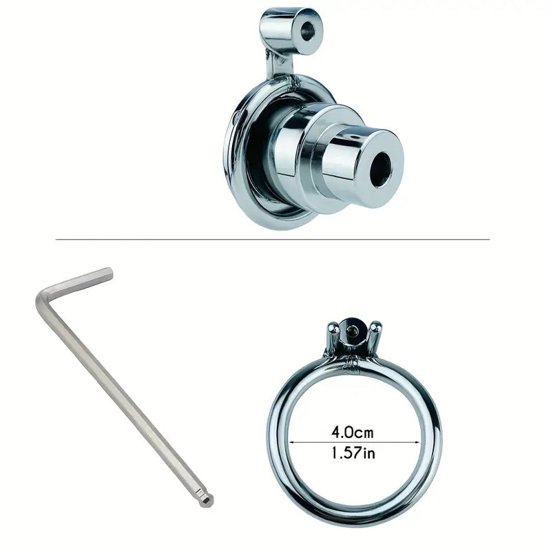 Hex-lock Arc-shaped Double Layer Urinary Catheter Inversion Chastity Cage