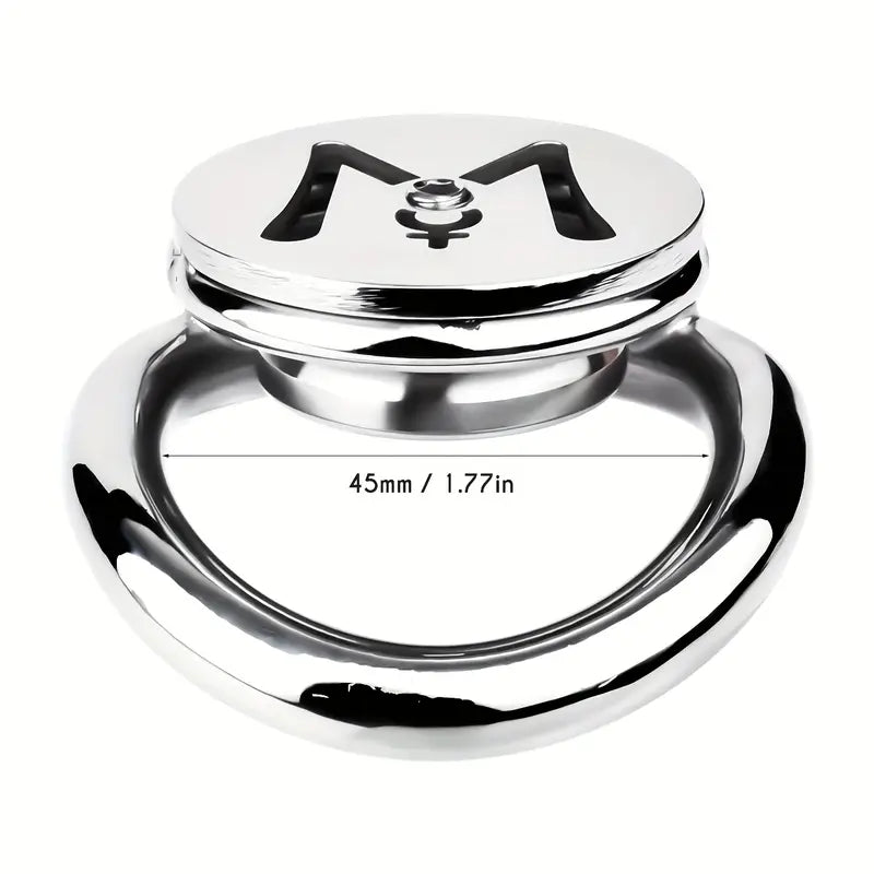 M-shaped Flat Stainless Steel Negative Inverted Chastity Penis Lock Cage