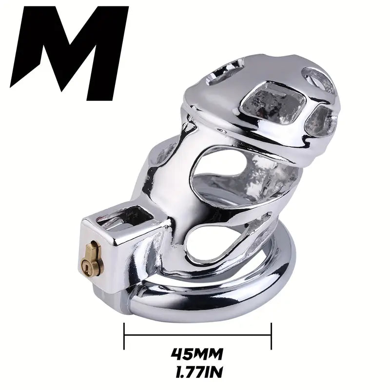 Metal Chastity Cage Hollowed Chastity Device Wear Penis Cage With Lock Key