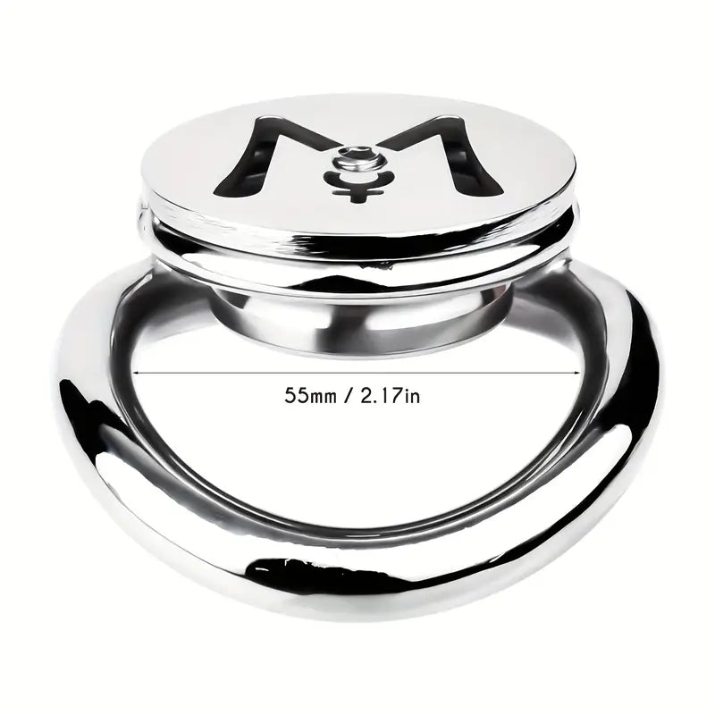M-shaped Flat Stainless Steel Negative Inverted Chastity Penis Lock Cage