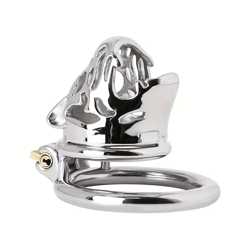 Stainless Steel Wolf Head Male Chastity Cage With Key Various Sizes Available