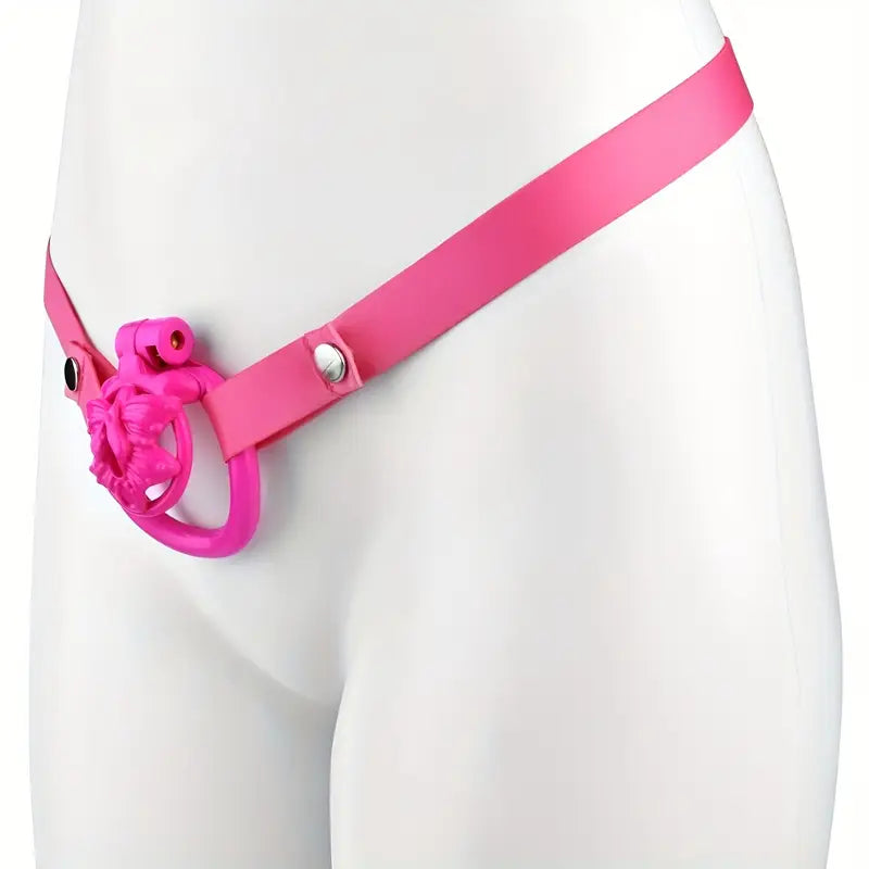 Butterfly-Inspired Chastity Lock With Elastic Belt Hard Plastic Male Cock Cage