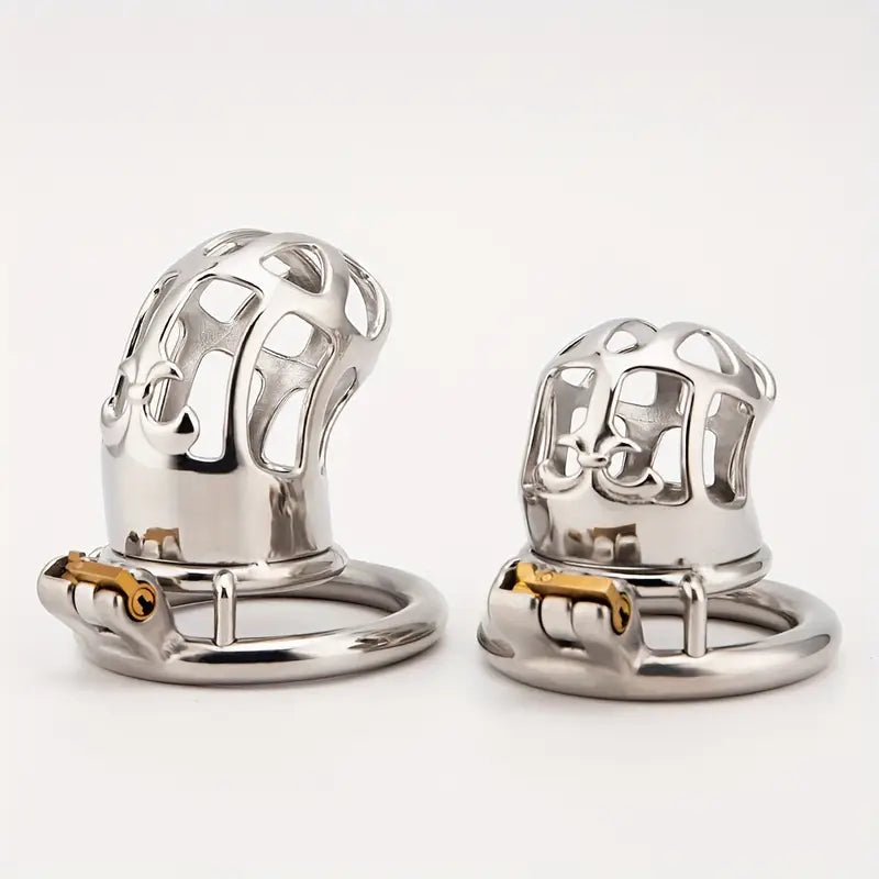 Stainless Steel Chastity Cage For Men Adult BDSM Sex Toy With Pubic Ring