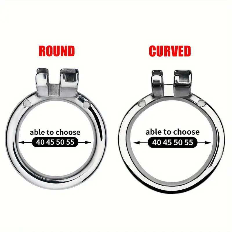 Stainless Steel Long Chastity Cage Device Multi-ring Penis Ring Chastity Lock
