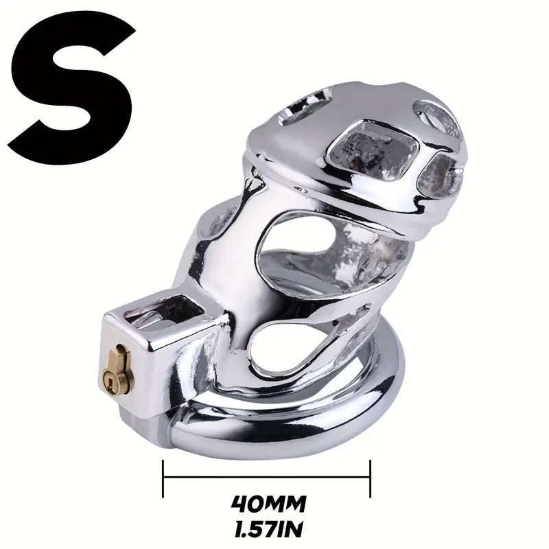 Metal Chastity Cage Hollowed Chastity Device Wear Penis Cage With Lock Key