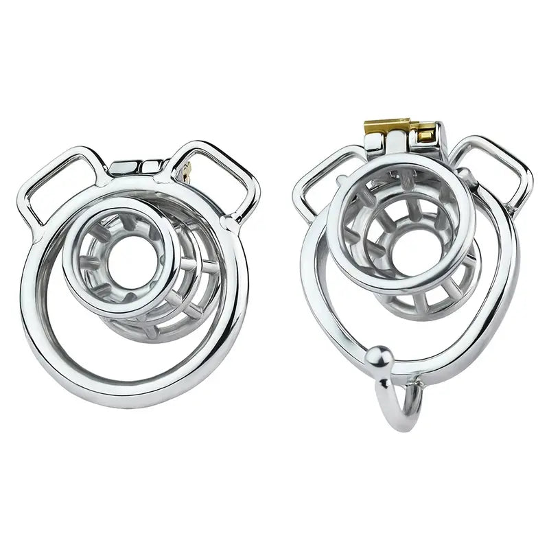 Negative Inverted Male Chastity Cage With PU Chastity Belt CB Lock Cock
