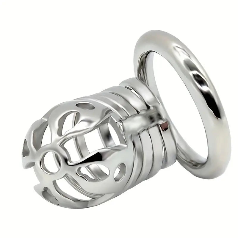 Stainless Steel Long Chastity Cage Device Multi-ring Penis Ring Chastity Lock