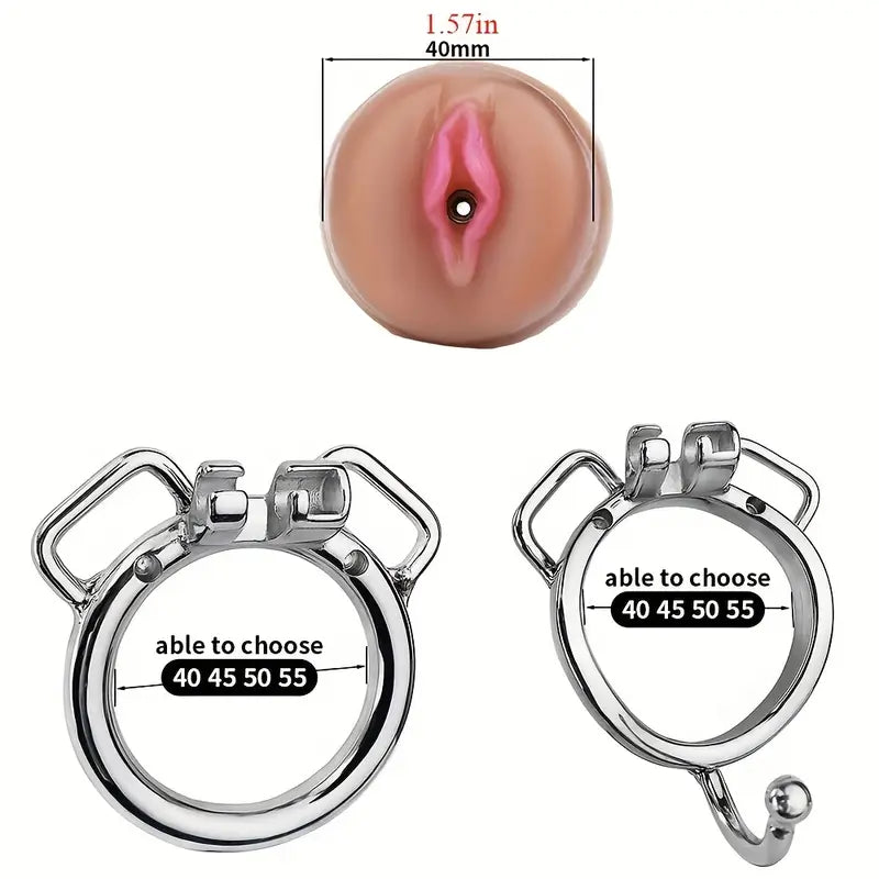 Vagina Chastity Cage For Male Silicone Pink Pussy Chastity Device Cock Cage