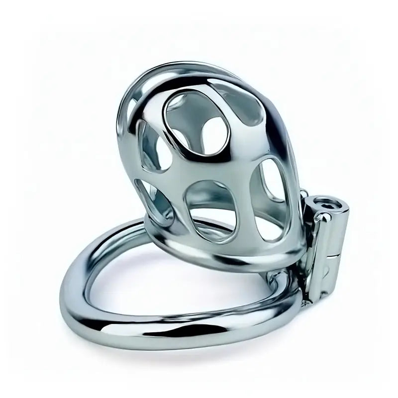 Hollowed-out Stainless Steel Penis Lock Columnar Shape Male Chastity Cage