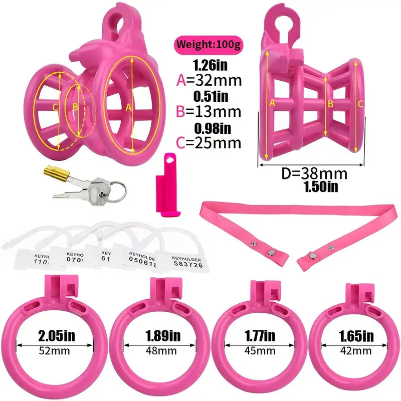 Resin Negative Chastity Cage Device With Adjustable Elastic Band For Men