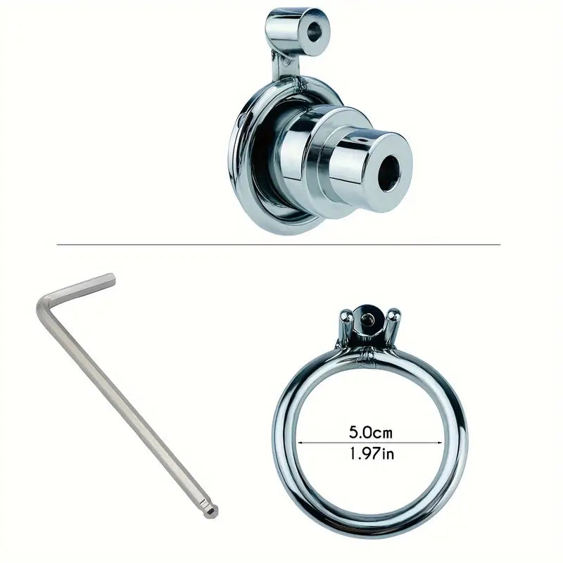 Hex-lock Arc-shaped Double Layer Urinary Catheter Inversion Chastity Cage