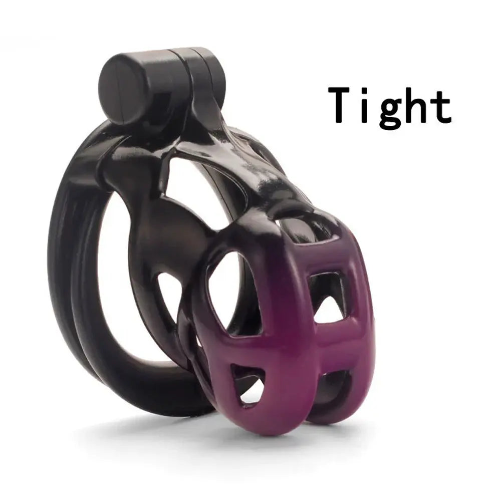 High-Quality Gradient Durable ABS Male Chastity Cage With Double Penis Rings
