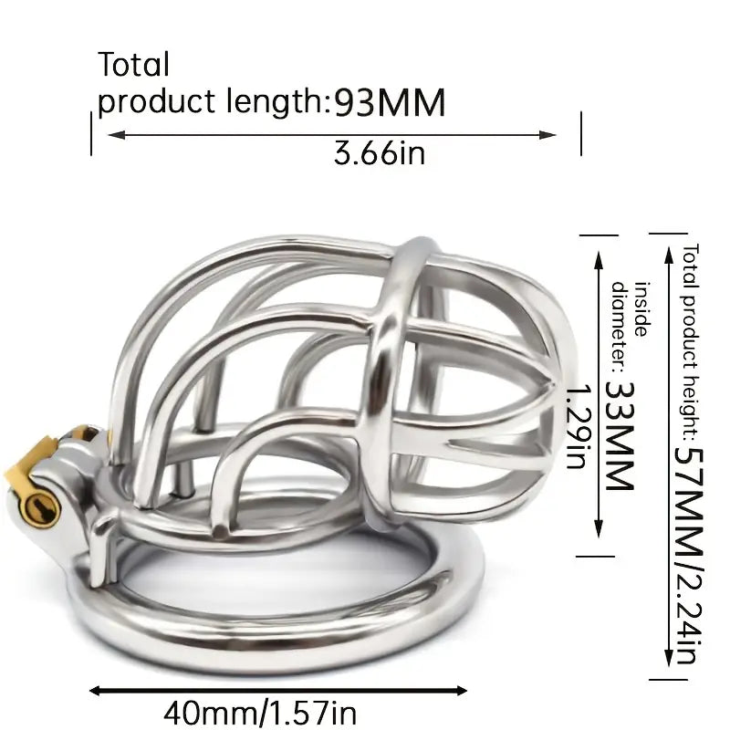 304 Stainless Steel Lock Skeletonized Design One-Piece Molding Cock Cage