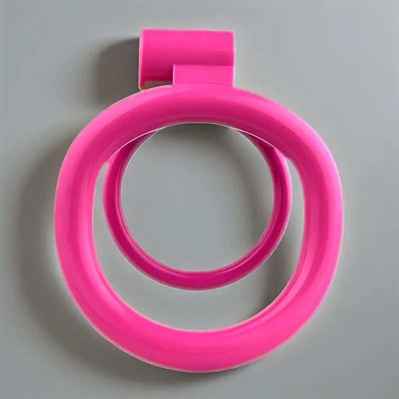 Pink Dual-Axis Penis Ring Adjustable Tension Lightweight Resin Cock Cage