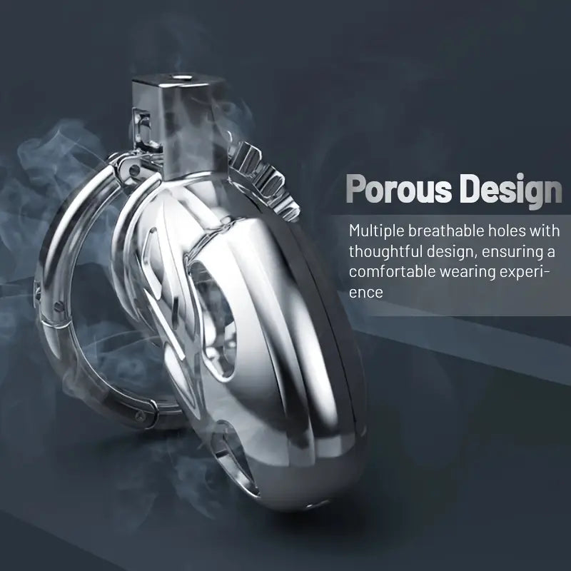 Metal Chastity Lock Adjustable Snap Ring Cock Cage Lock Device Sex Toy