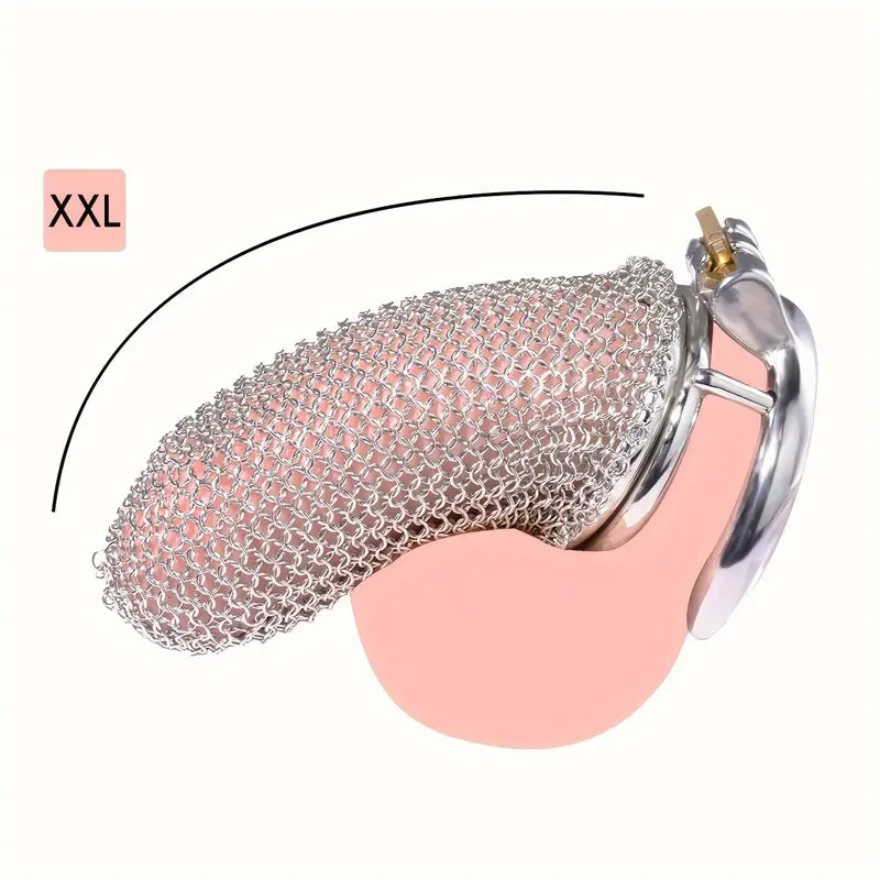 Male Stainless Mesh Metal Chastity Lock Cage Penis Lightweight Anti-Escape