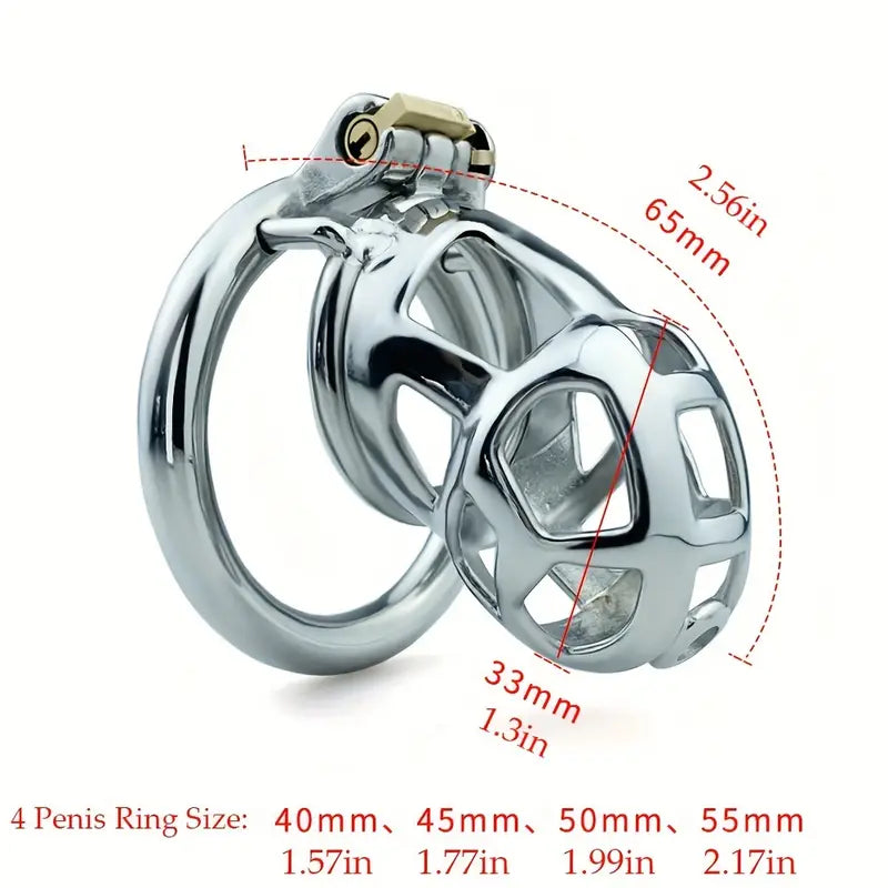 Metal Snake Shape Hollow Men Chastity Cage Penis Lock 4 Sizes Chastity