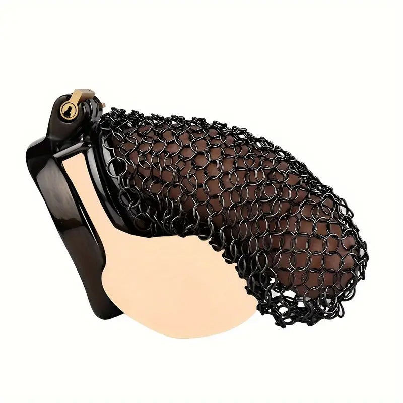 Black Long Chain Male Chastity Cage With Locking Clasp Adult BDSM Toy