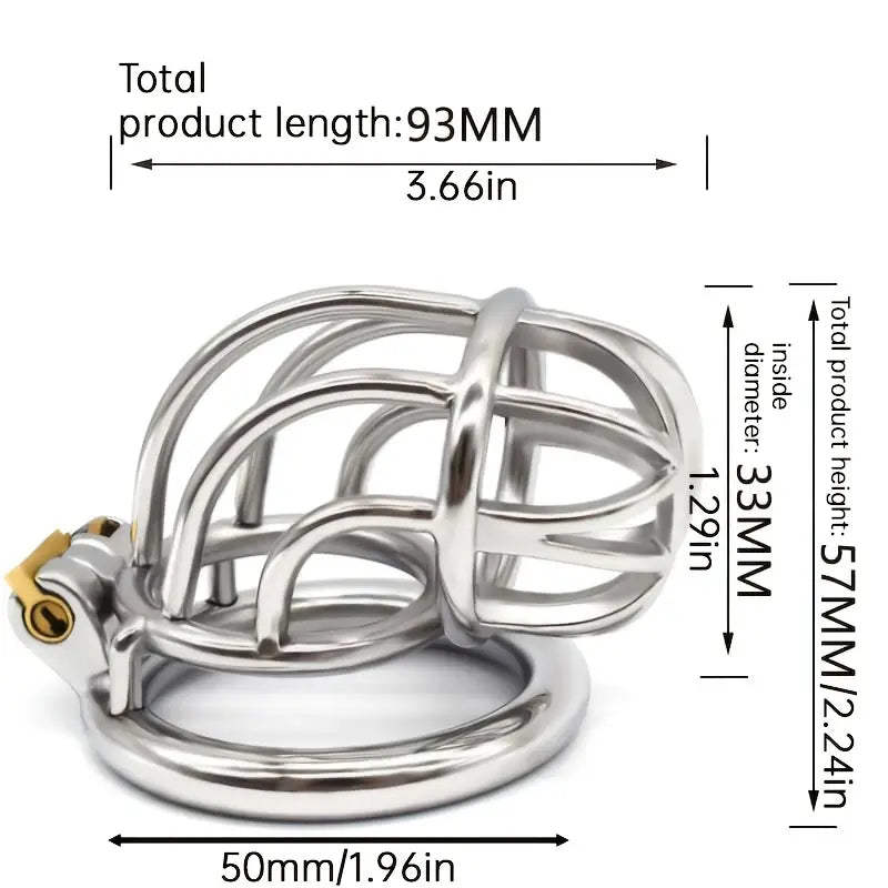 304 Stainless Steel Lock Skeletonized Design One-Piece Molding Cock Cage