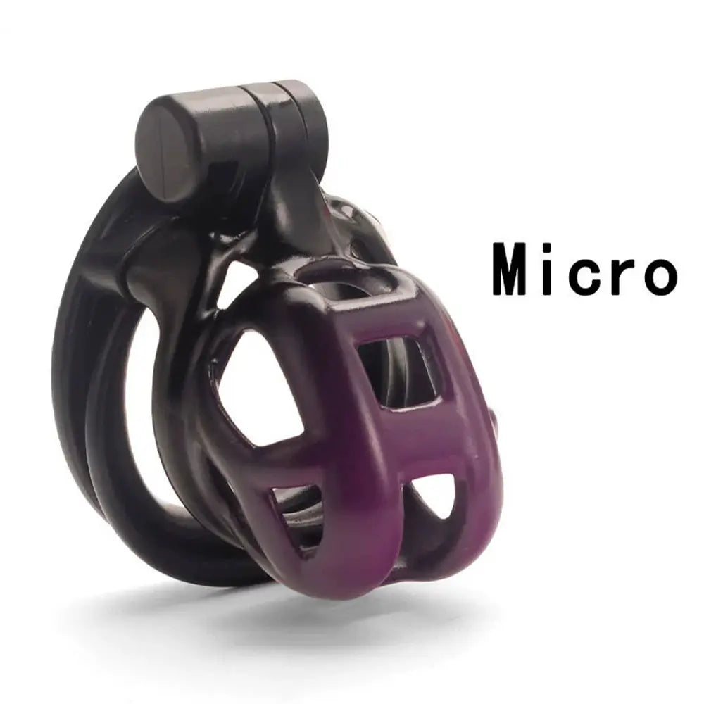 High-Quality Gradient Durable ABS Male Chastity Cage With Double Penis Rings