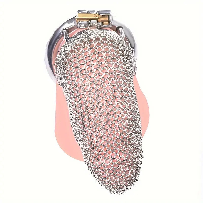 Male Stainless Mesh Metal Chastity Lock Cage Penis Lightweight Anti-Escape
