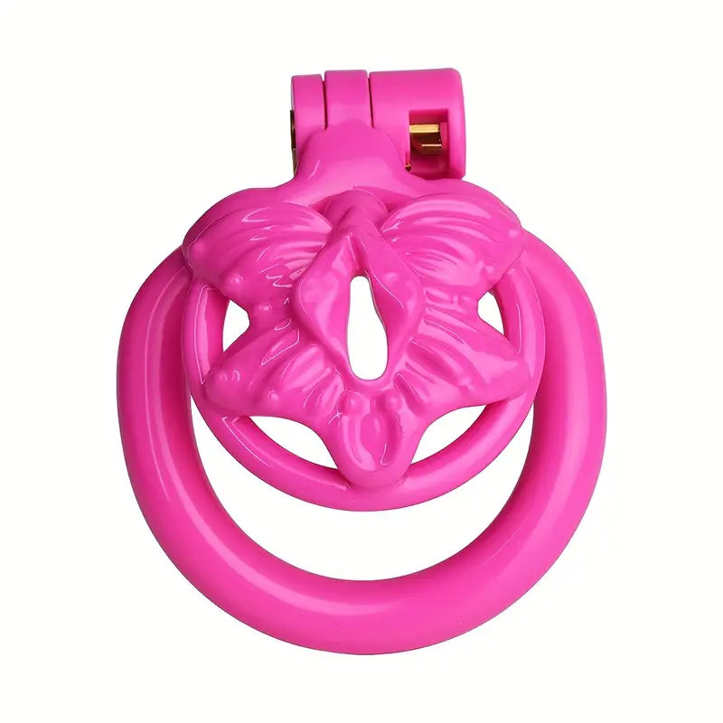 Butterfly-Inspired Chastity Lock With Elastic Belt Hard Plastic Male Cock Cage