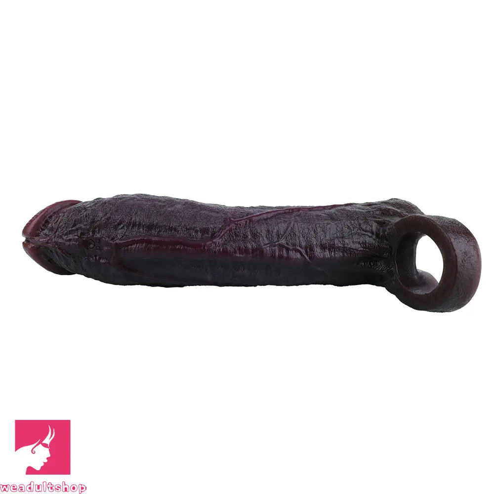 7.91in Vibrating Dildo Sleeve Washable Soft Touch Reusable Sperm Locking Ring