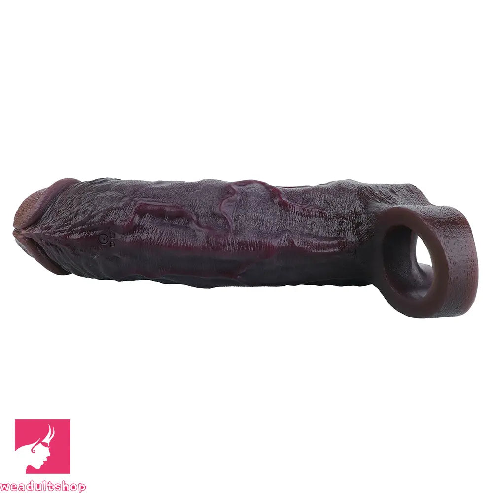 7.09in Vibrating Realistic Texture Stem Pulse Detail Durable Dildo Sleeve