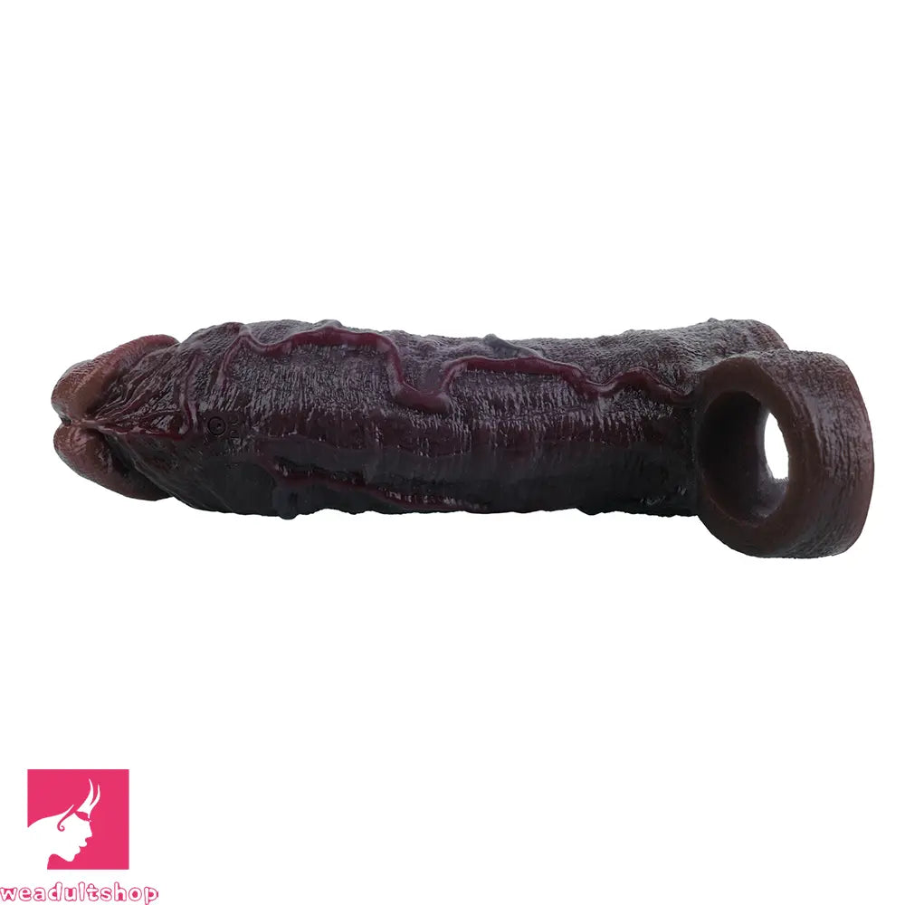 7.36in Vibrating Dildo Sleeve Friendly Flexible Men Penis Sleeve Sex Toy