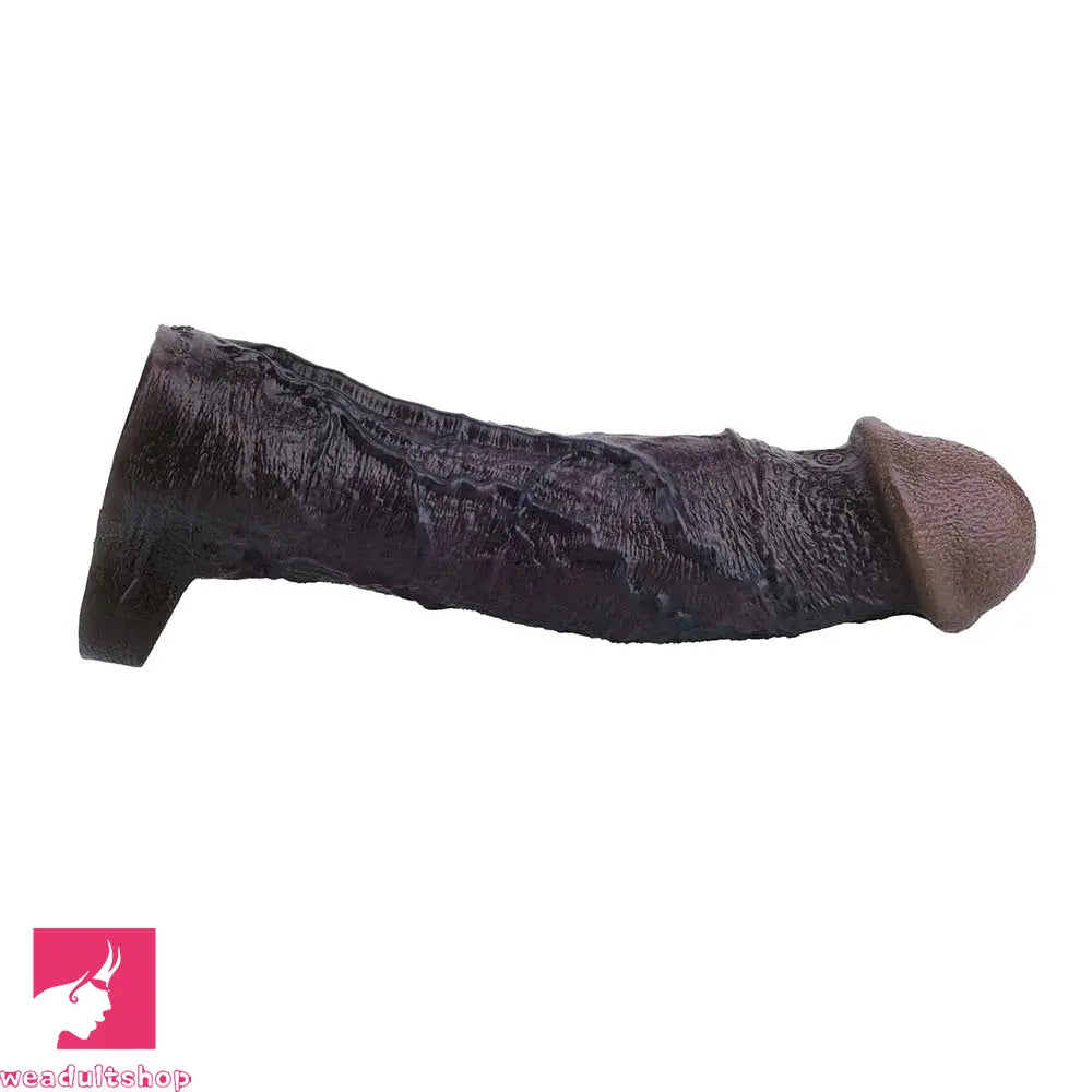 9.09in Vibrating Dildo Sleeve Reinforced Realistic Textured Silicone Penis Sleeve