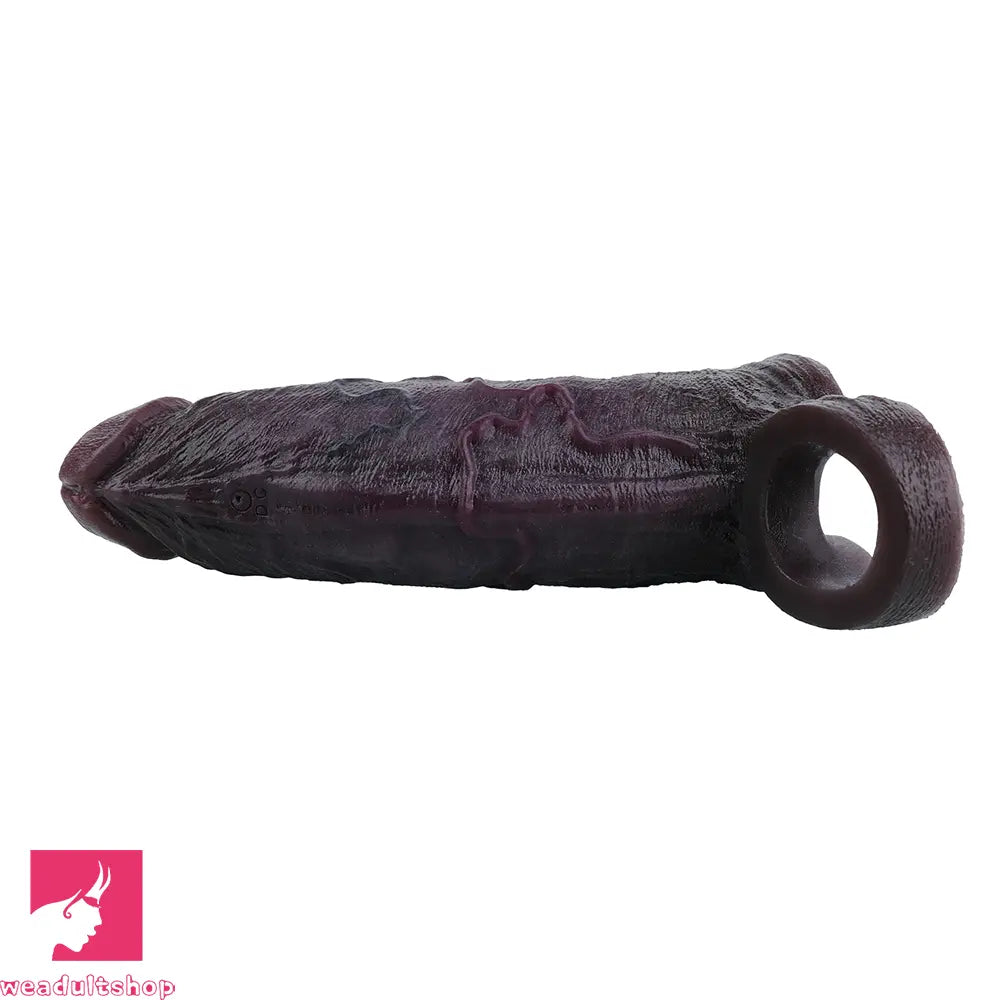 6.3in Vibrating Silicone Dildo Sleeve Lock Sperm Excellent Elasticity Sleeve