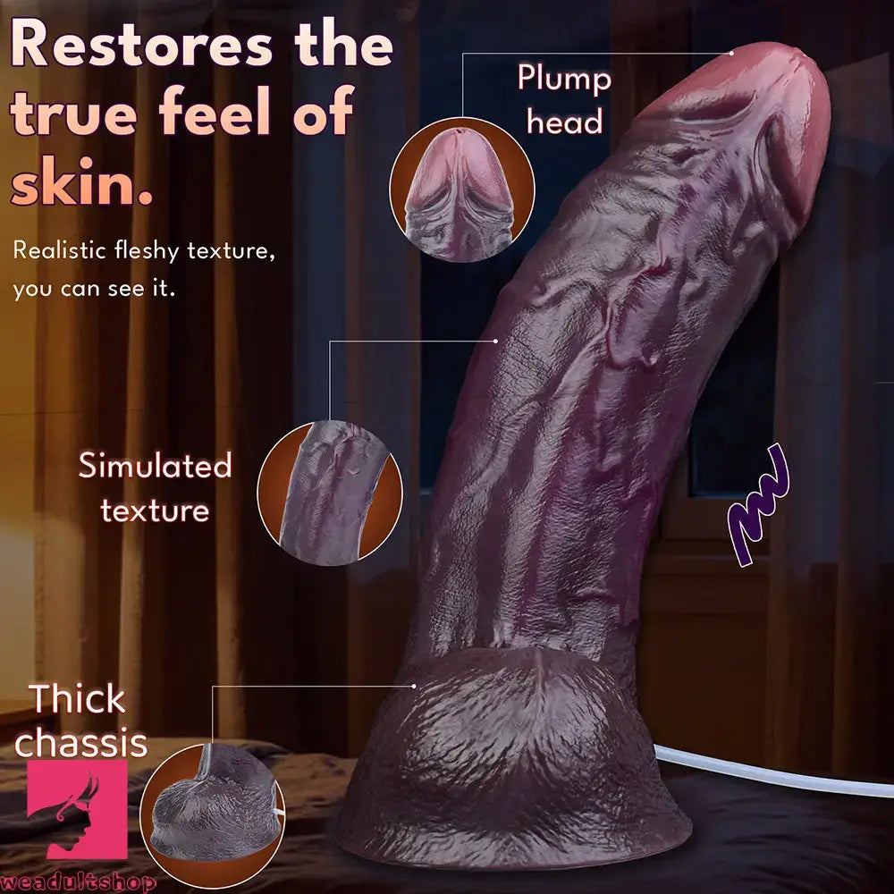 12.44in Dual Density Ejaculating Big Real Dildo Realistic Wide Vaginal Stimulator