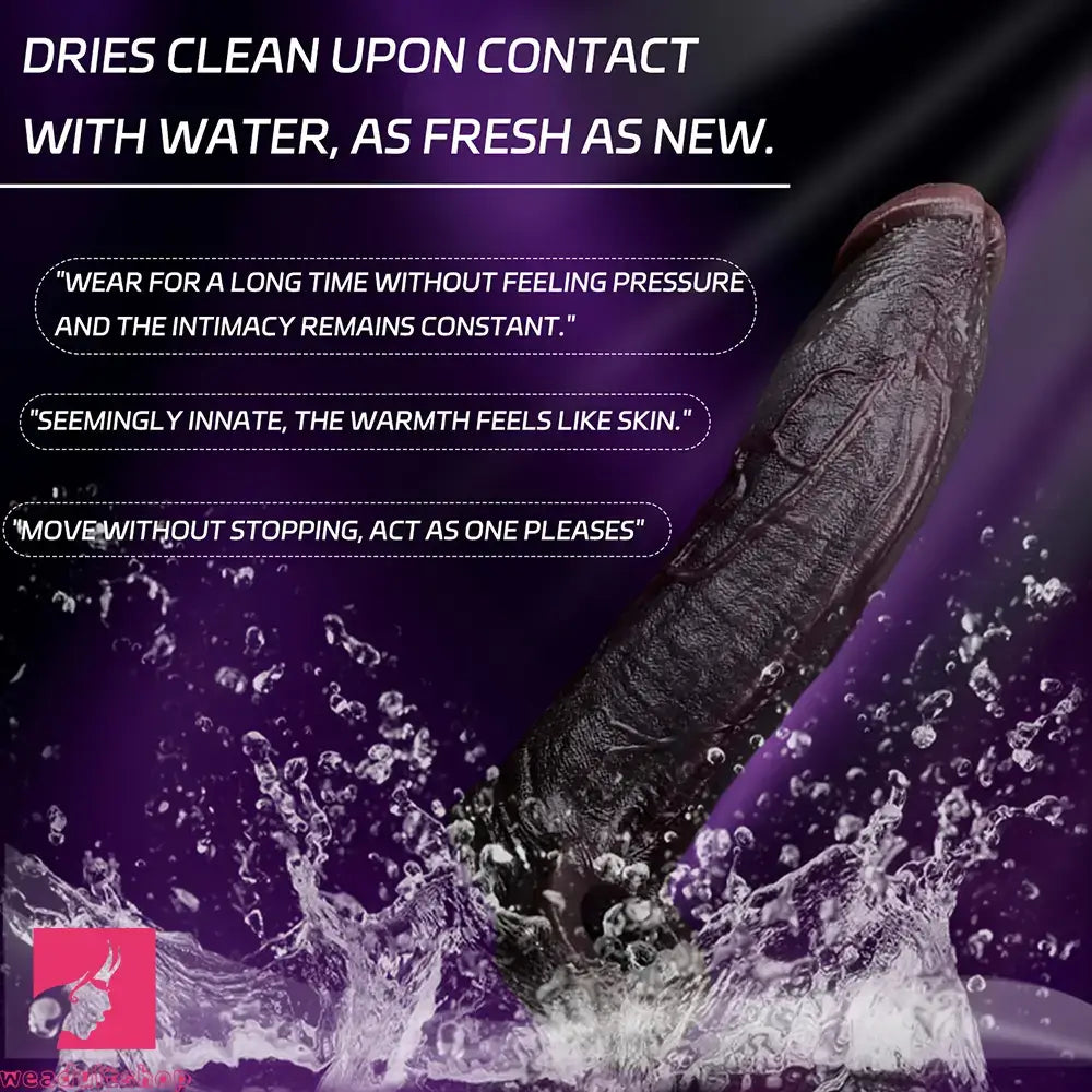 7.91in Vibrating Dildo Sleeve Washable Soft Touch Reusable Sperm Locking Ring