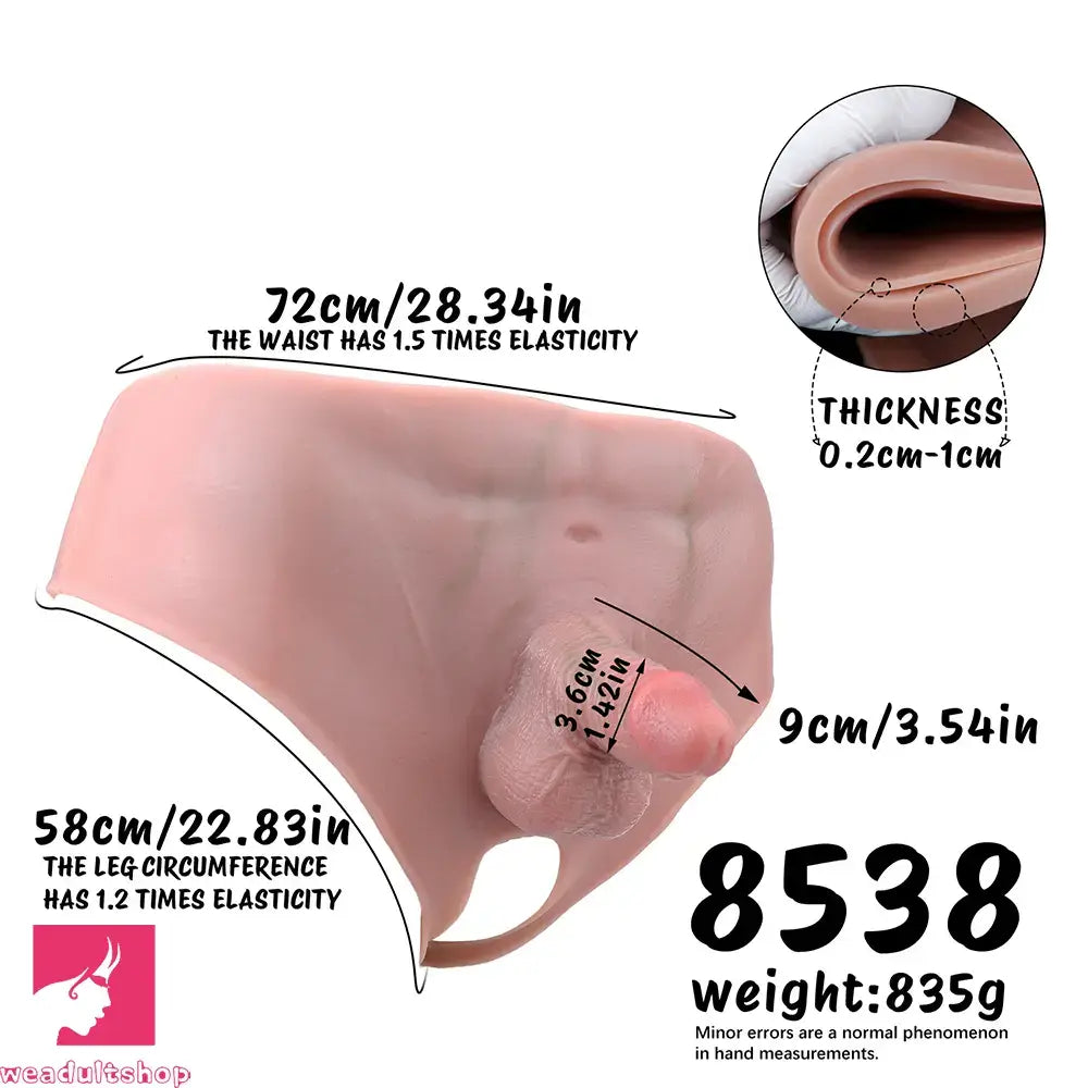 3.54in Realistic Small Solid Dildo Panty Vaginal Opening For Pleasure Device