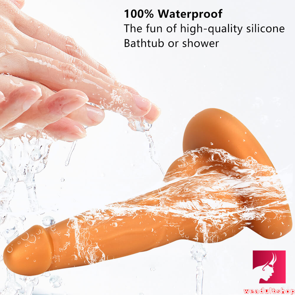 8.66in Big Lifelike Silicone Floppy Dildo With Sucker For Women