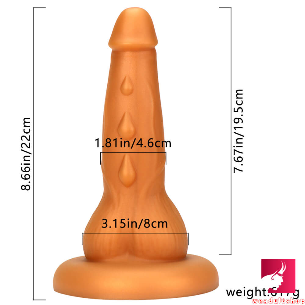 8.66in Big Lifelike Silicone Floppy Dildo With Sucker For Women