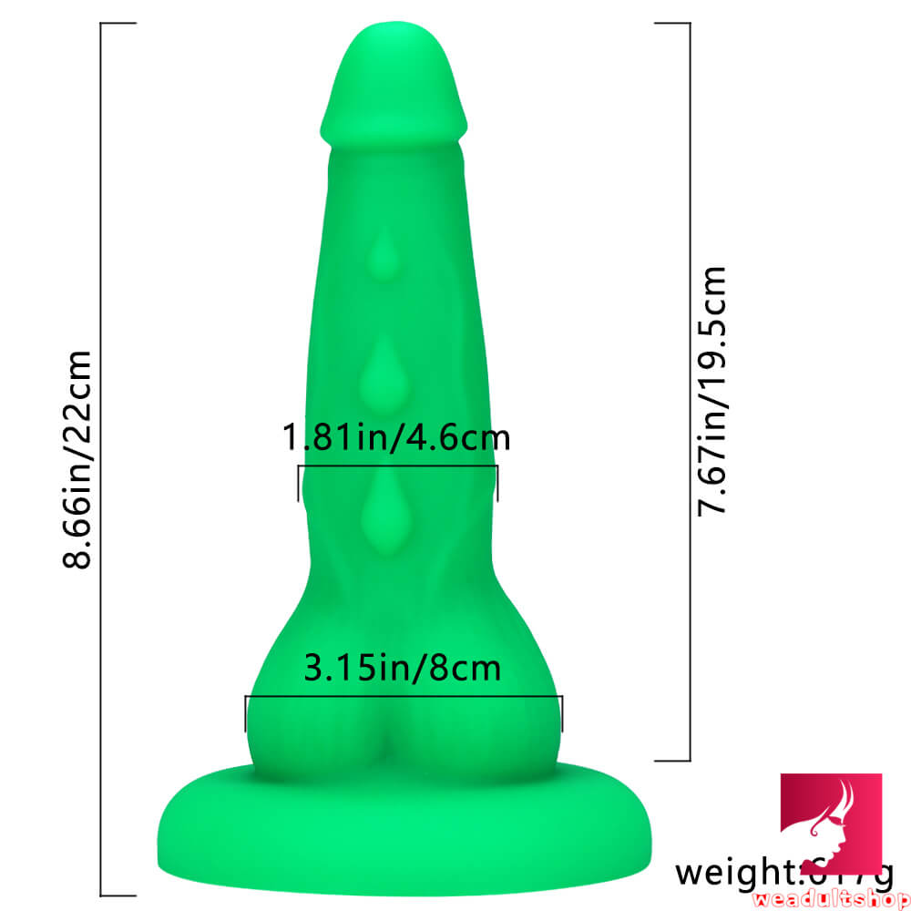 8.66in Big Lifelike Silicone Floppy Dildo With Sucker For Women