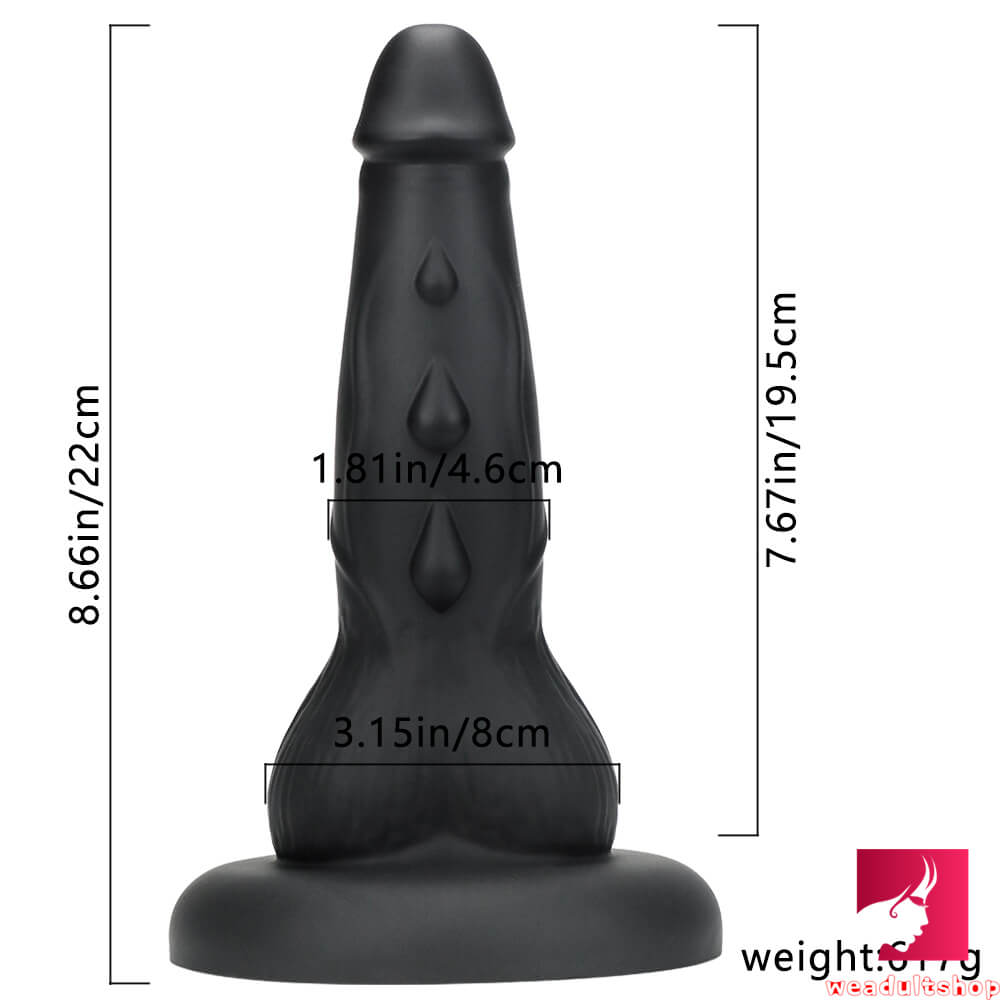 8.66in Big Lifelike Silicone Floppy Dildo With Sucker For Women