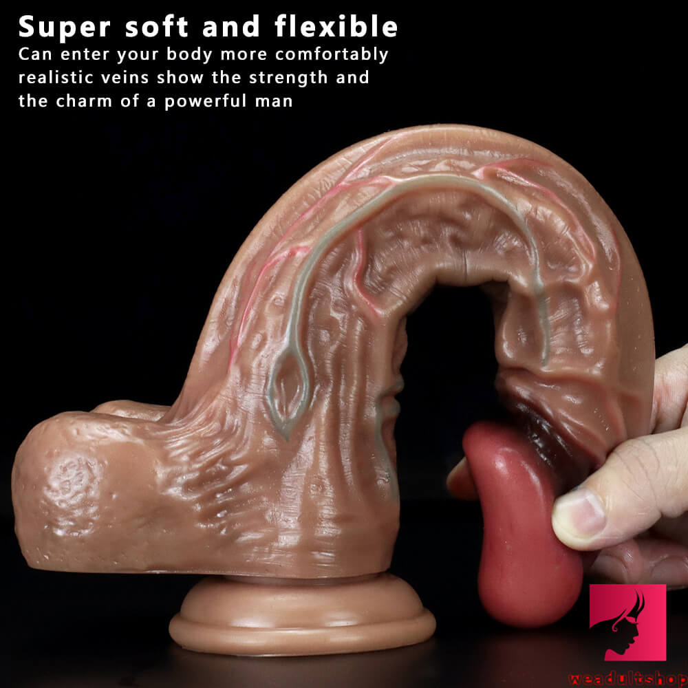 10.43in Realistic Big Long Dual Density Soft Dildo With Blue Veins