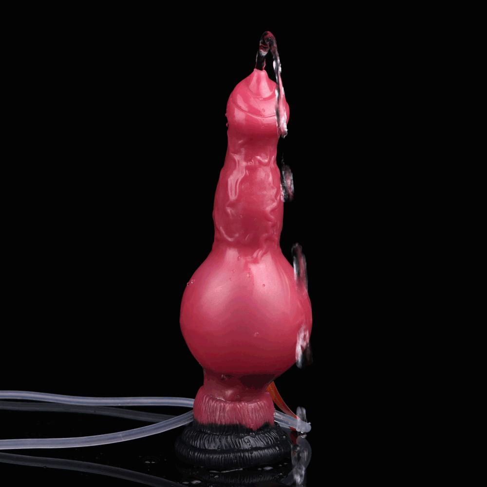 7.08in Wolf Silicone Soft Ejaculating Inflatable Knot Dildo For Adults Love