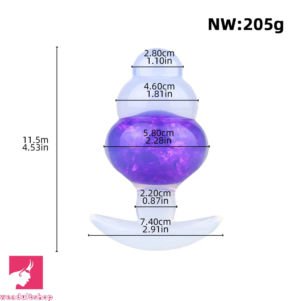 4.53in Luminous Silicone Anal Beads Dildo Anal Love Toy For Women Clit