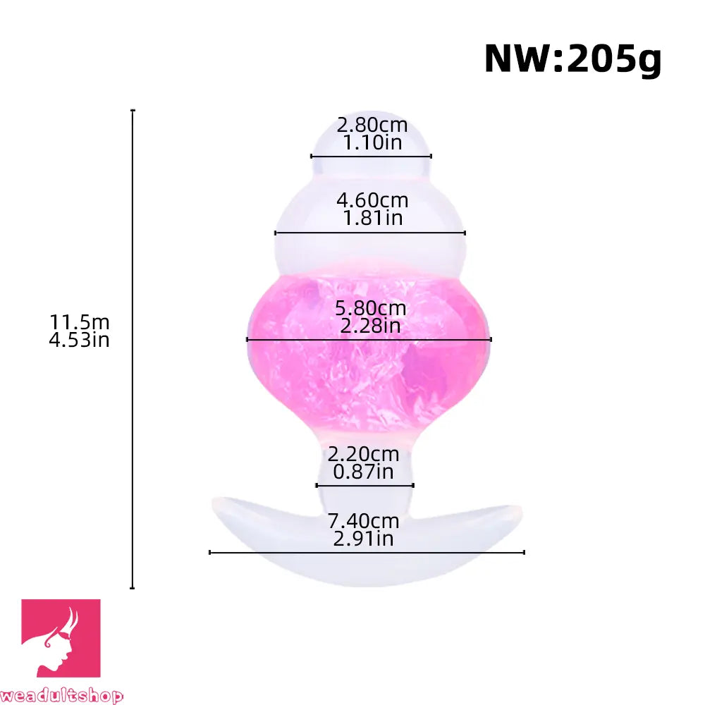 4.53in Luminous Silicone Anal Beads Dildo Anal Love Toy For Women Clit