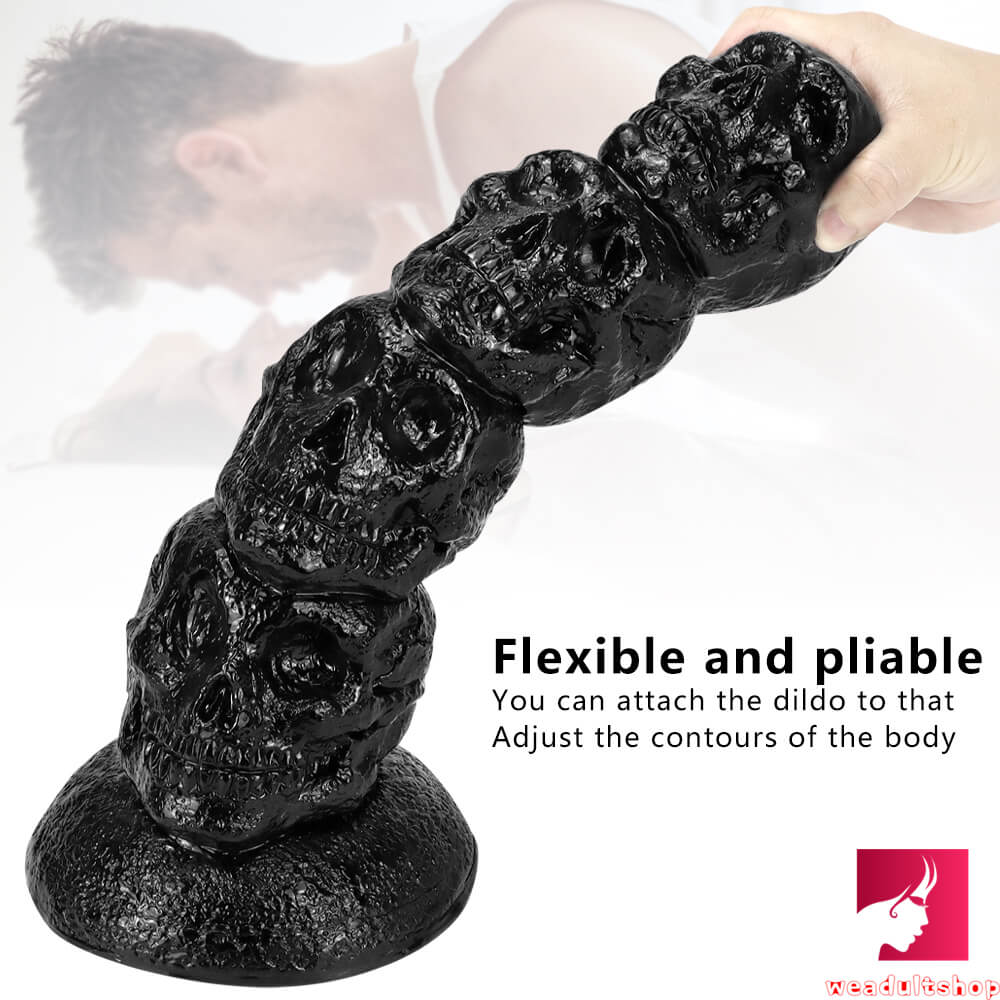14.37in Realistic Skull Odd Big Thick Dildo For Anal Sex Fucking