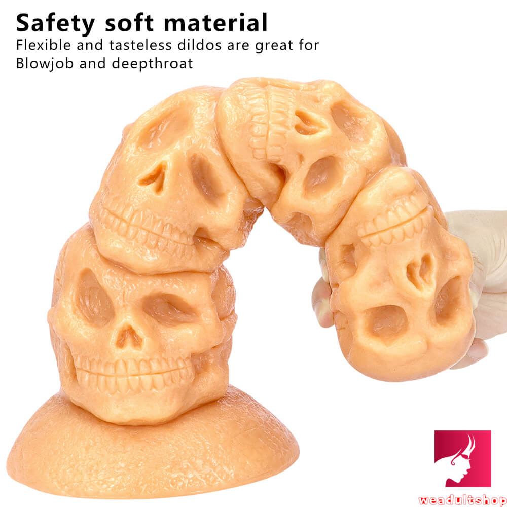 14.37in Realistic Skull Odd Big Thick Dildo For Anal Sex Fucking