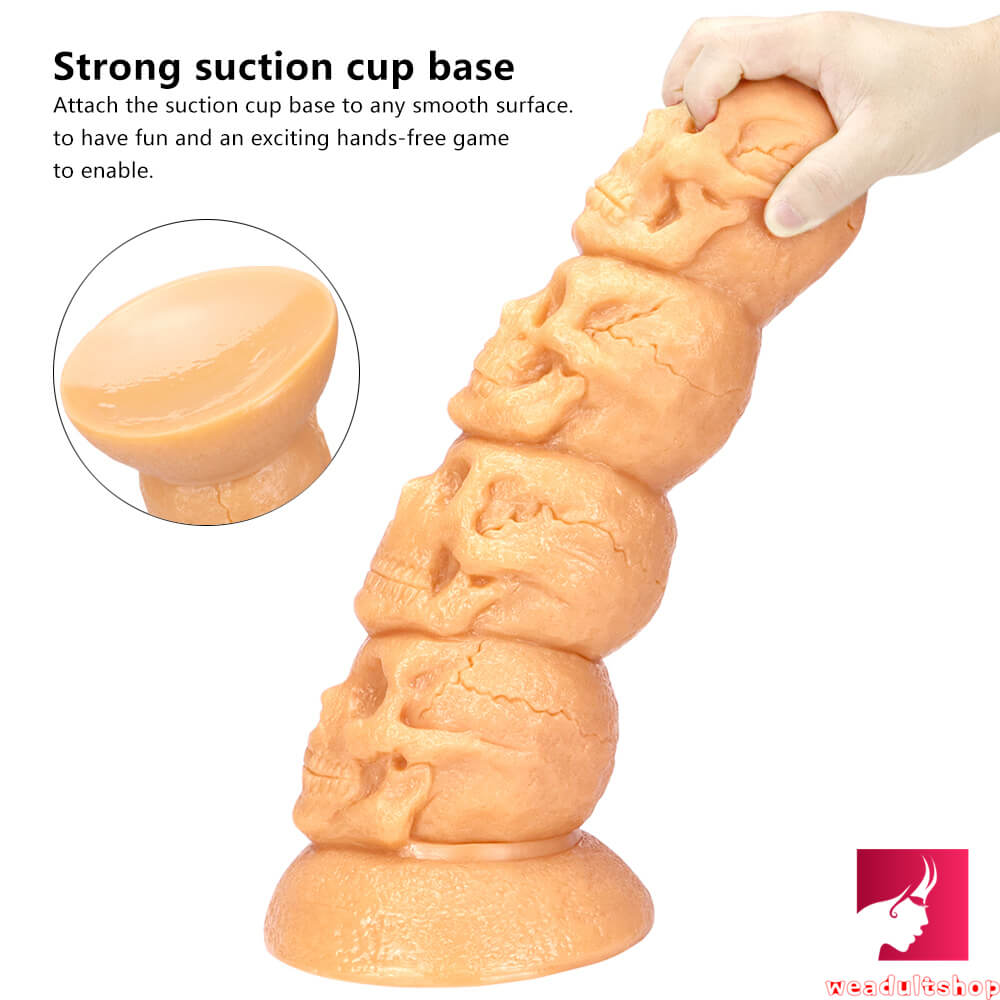 14.37in Realistic Skull Odd Big Thick Dildo For Anal Sex Fucking