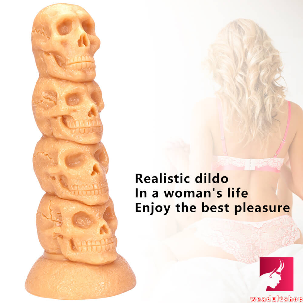 14.37in Realistic Skull Odd Big Thick Dildo For Anal Sex Fucking