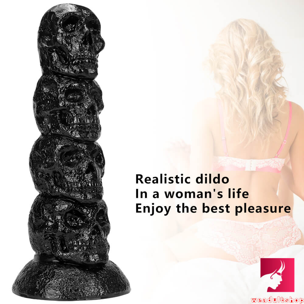 14.37in Realistic Skull Odd Big Thick Dildo For Anal Sex Fucking
