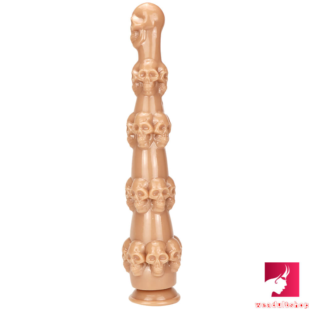 14.56in Skull Fantasy Women Fuck Big Black Dildo Thick Sex Toy