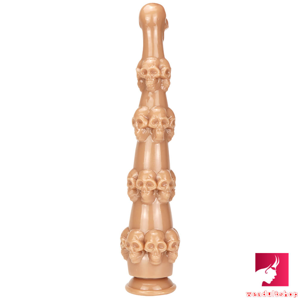 14.56in Skull Fantasy Women Fuck Big Black Dildo Thick Sex Toy